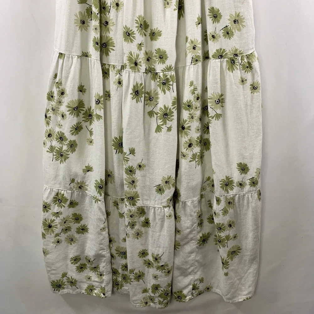 Abercrombie Fitch Floral Prairie Tiered Smocked Puff Slv Maxi Dress S/M Cottage